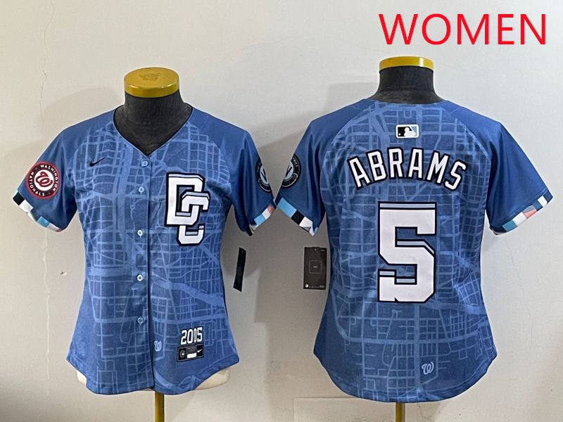 Women Washington Nationals #5 Abrams Joint Name 2025 Nike MLB Jersey style 5